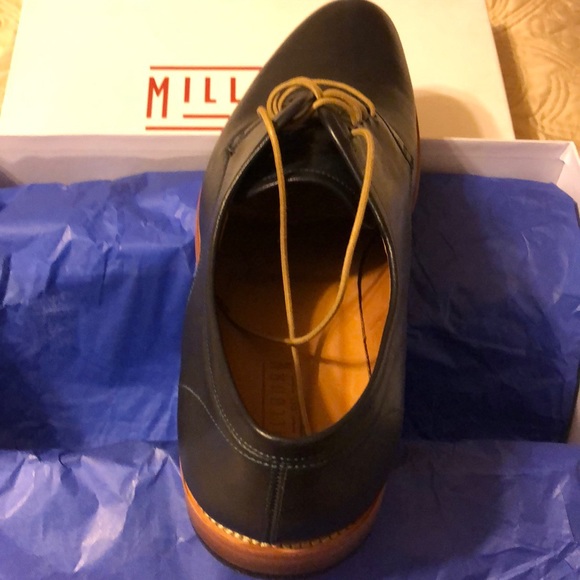 Millburn Plain Toe Derby Men’s Shoes in Navy - Picture 4 of 6